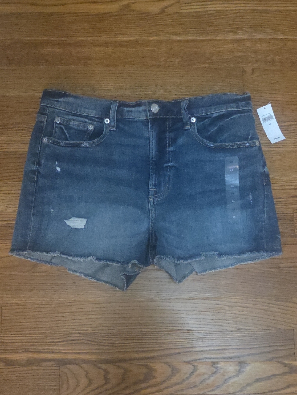 GAP Dark Blue Distressed Denim Cutoff Shorts - Women